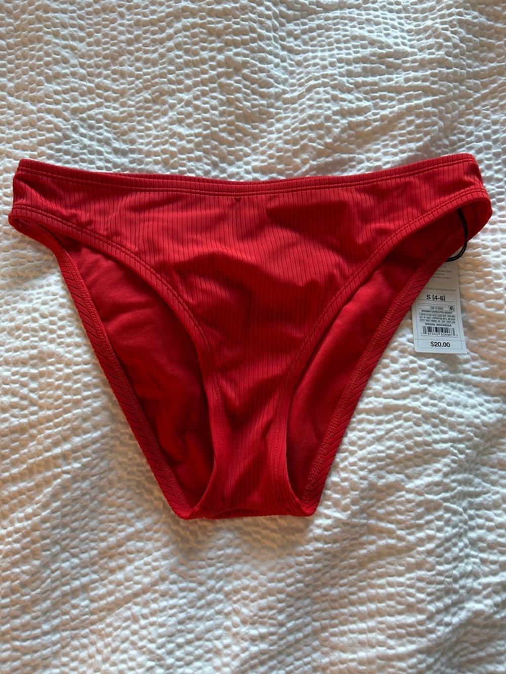 aerie Red Ribbed Bikini Brief